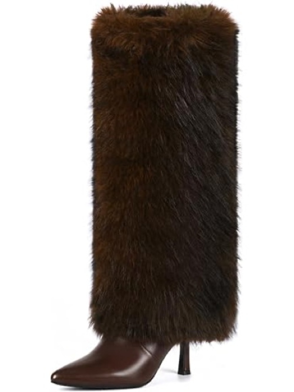 Faux Fur Brown Boots - Picture 3 of 10